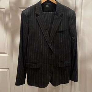 The Kooples Black Chalk Stripe Suit NWT